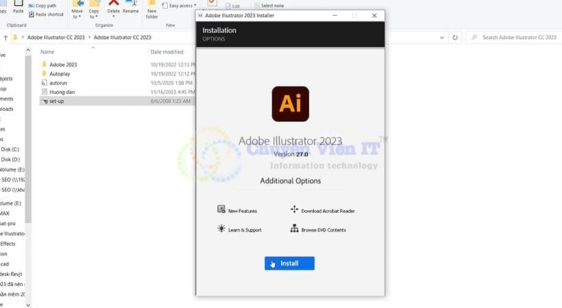 Chọn Install