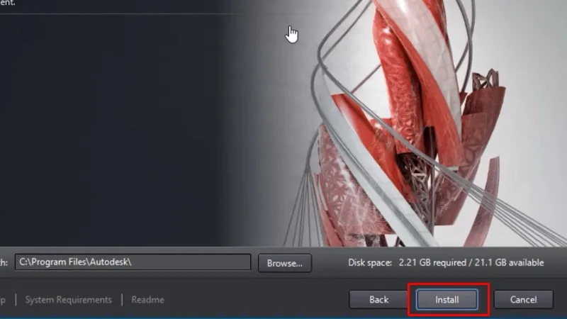 Bấm Install