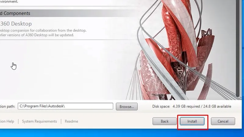 Bấm Install