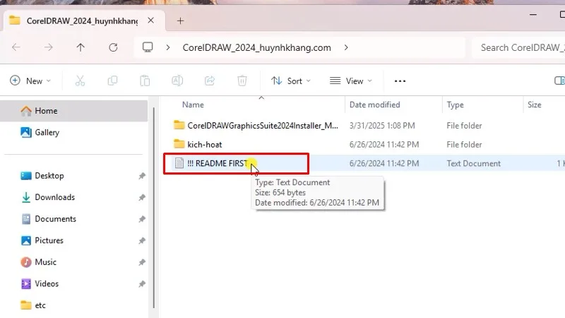 Mở README FIRST