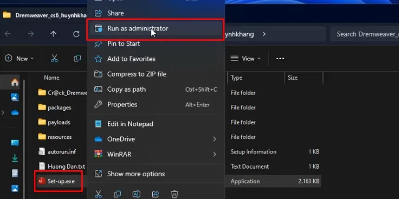 Chuột phải và chọn Run as admin