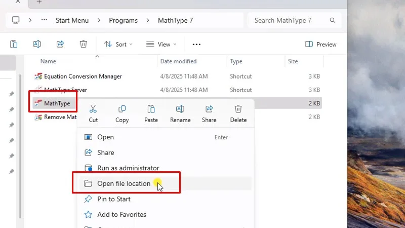 Tiếp tục chọn open file location