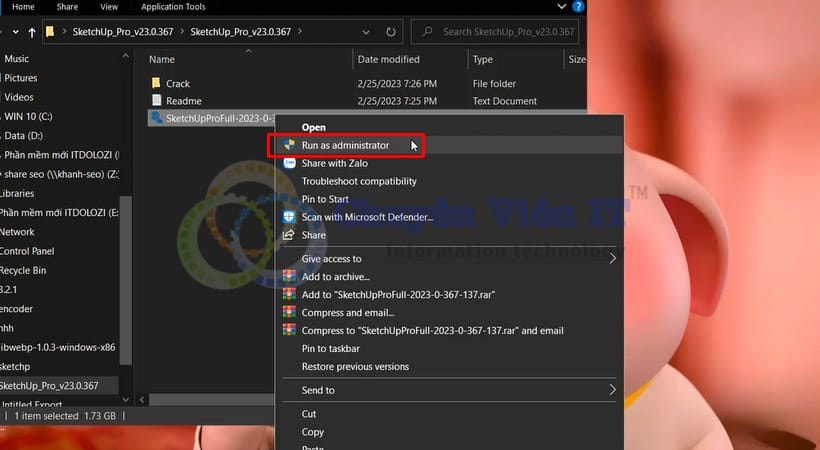 Khởi chạy file như hình.
