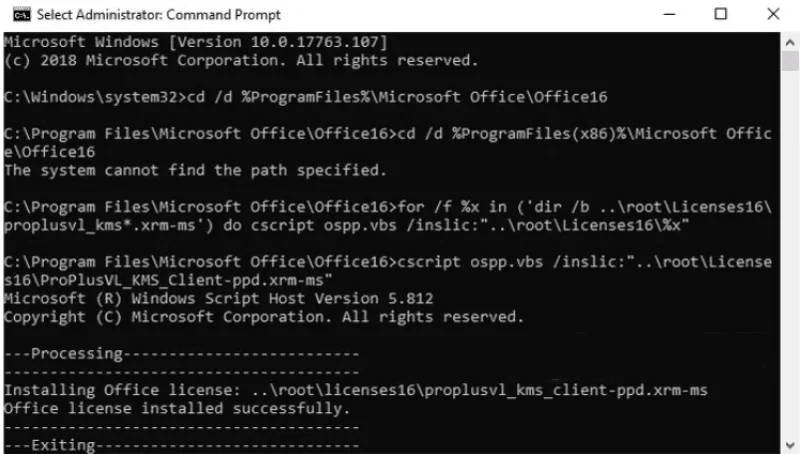Cách Active Office 365 Product Key bằng Command Prompt