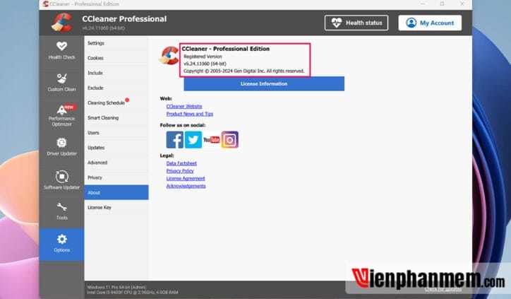 Hướng dẫn chi tiết cách Active CCleaner Pro Full crack sử dụng vĩnh viễn