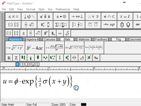 MathType 7 UI basic usage - Wiris