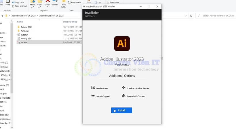 Chọn Install